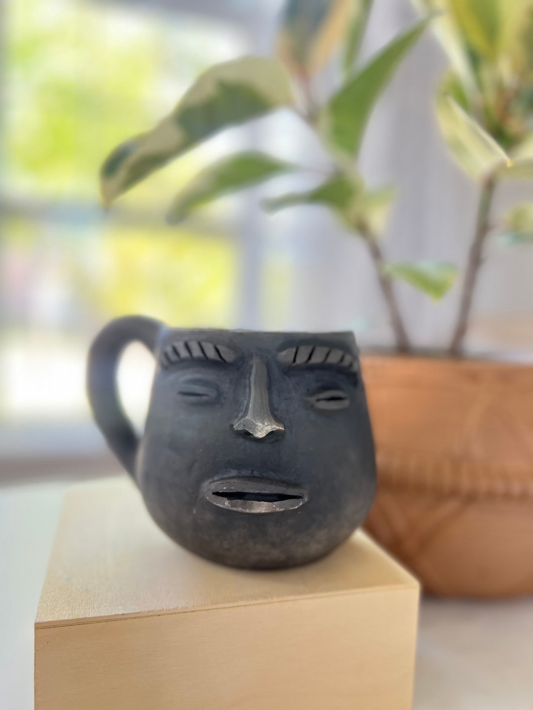 Serious Face Clay Mug
