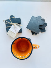 Load image into Gallery viewer, Puzzle Pieces Black Clay Coaster Set
