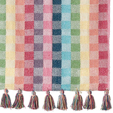 Load image into Gallery viewer, Rainbow Gingham Rethread Throw Blanket
