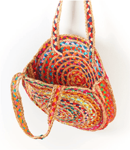 Load image into Gallery viewer, Bags - Chindi Round Rainbow Tote
