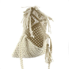 Load image into Gallery viewer, Bags - Crossbody Macrame Bag With Fringe
