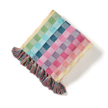 Load image into Gallery viewer, Rainbow Gingham Rethread Throw Blanket
