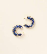 Load image into Gallery viewer, Earrings - Shamani Sodalite Hoop Earrings
