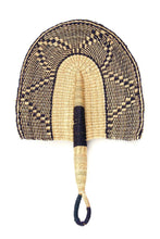 Load image into Gallery viewer, Black &amp; White Elephant Grass African Hand Fan or Wall Art

