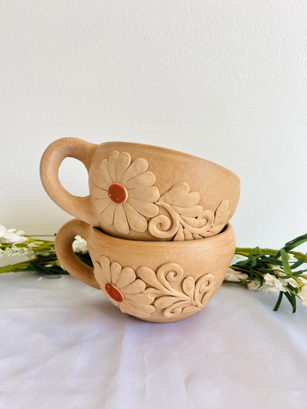 Mugs - Floral Essence Red Clay Mug