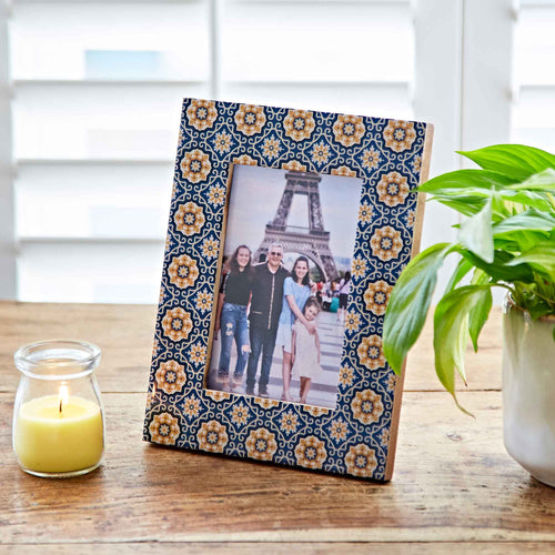 Picture Frames - Neela Blue And Gold  Picture Frame