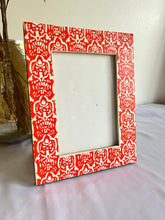 Load image into Gallery viewer, Picture Frames - Vibrant Orange Floral Mango Wood Frame
