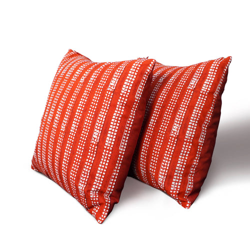 Pillowcases - Orange Dot Stripe Pillow Cover