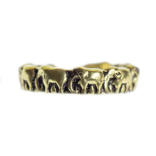 Rings - Elephant Brass Embossed Ring