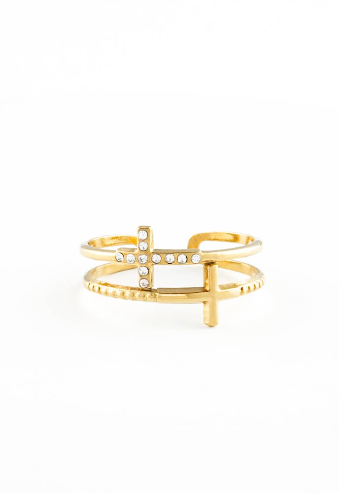 Rings - Golden Cross Serenity Ring