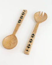 Load image into Gallery viewer, Serverware - Geo Woven Mango Wood Salad Servers
