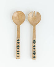 Load image into Gallery viewer, Serverware - Geo Woven Mango Wood Salad Servers
