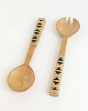 Load image into Gallery viewer, Serverware - Geo Woven Mango Wood Salad Servers
