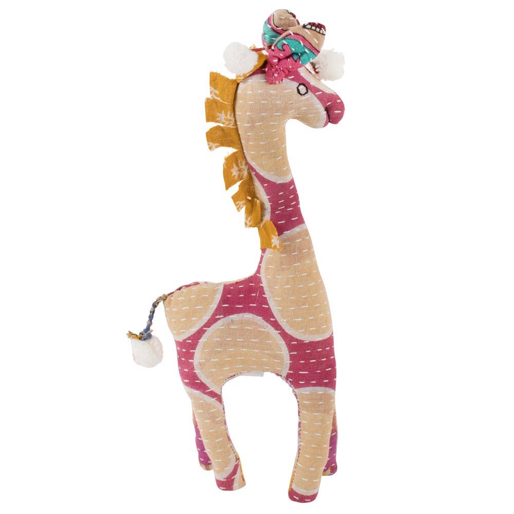 Stuffed Animals - Happy Kantha Stuffed Giraffe