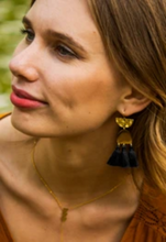 Load image into Gallery viewer, Amelia Midnight Tassel Earrings - Generous Intentions-Earrings

