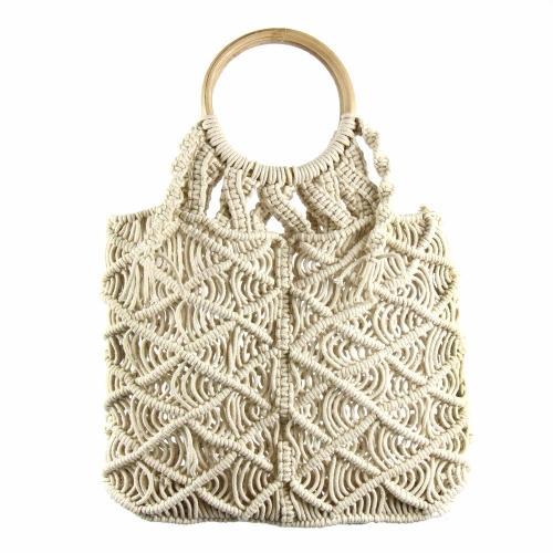 Bags - Macrame Bag With Wooden Handle