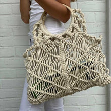 Load image into Gallery viewer, Bags - Macrame Bag With Wooden Handle
