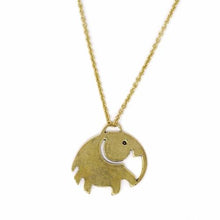 Load image into Gallery viewer, Necklaces - Elephant Pendant Brass Necklace
