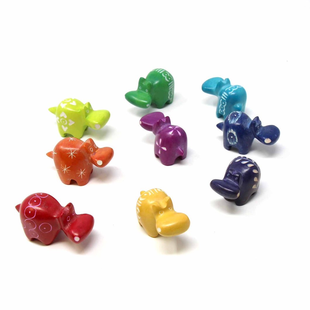 Soapstone - Tiny Soapstone Hippos - Assorted Pack Of 5 Colors