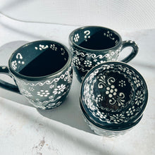 Load image into Gallery viewer, Tableware - Hand Painted Appetizer &amp; Dip Bowl Set Black
